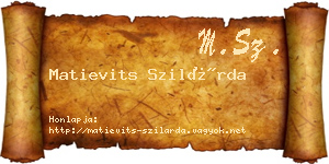 Matievits Szilárda névjegykártya